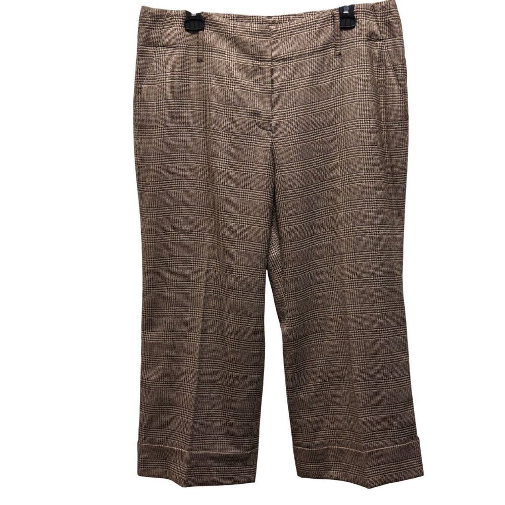 Michael Michael Kors Womens Plaid Trousers Size 14 Wool/Viscose